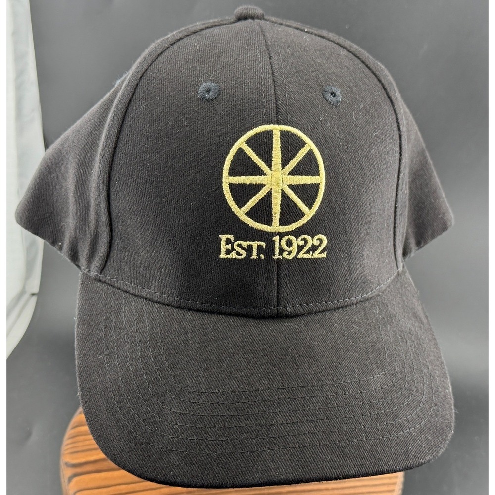 Mills Since 1922-Baseball Cap, Black Gold Embroidered Logo, Adjustable Hat